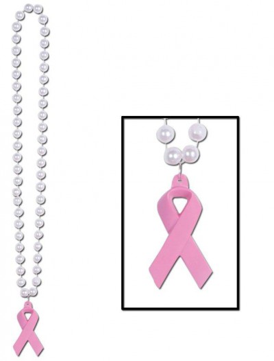 Beads with Pink Ribbon Medallion (1 count)