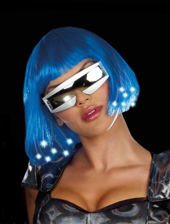 Intergalactic Light Up Blue Wig (Adult)