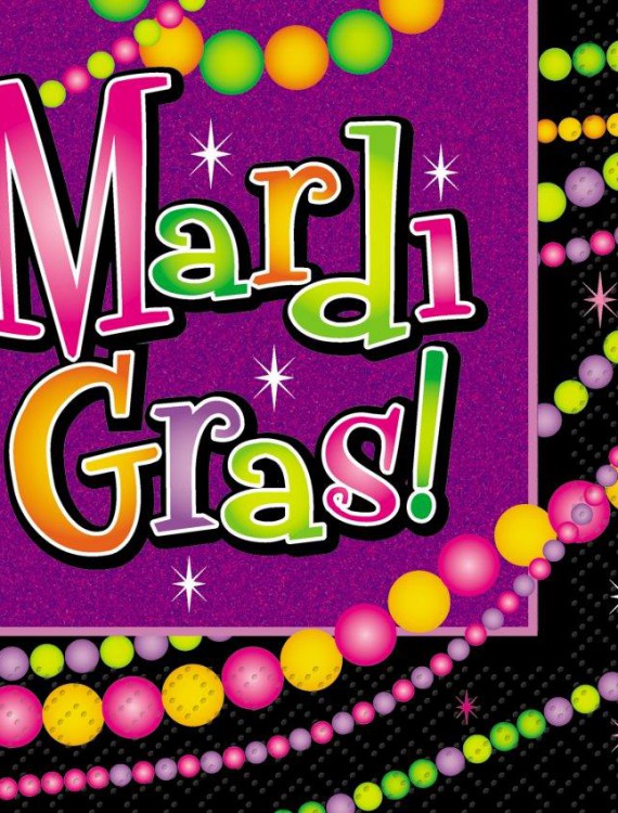 Mardi Gras Beads - Beverage Napkins (16 count)