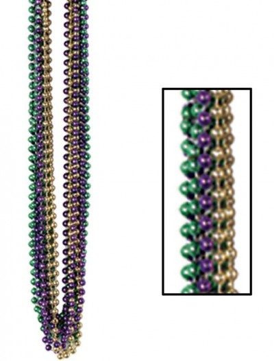 Mardi Gras Small Round Beads (12 count)