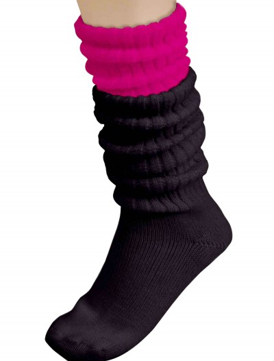 80's Pink and Black Slouch Socks