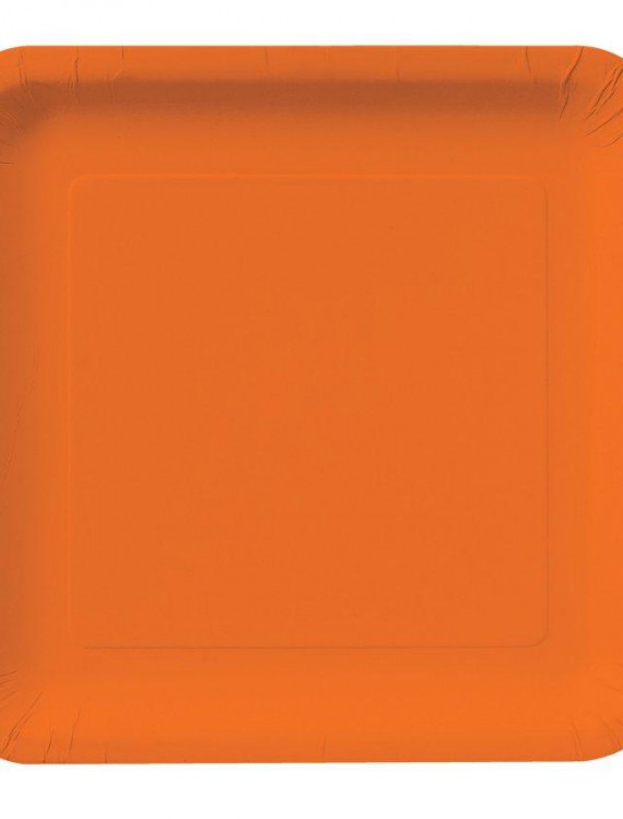 Sunkissed Orange (Orange) Square Dessert Plates (18 count)