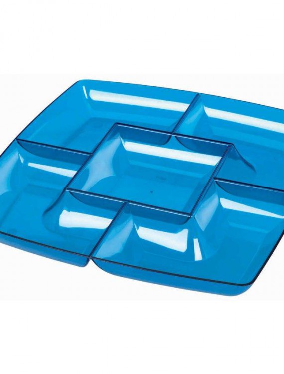 Blue Plastic Chip and Dip Tray