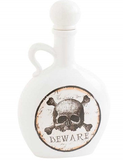 8.5 White and Brown Bottle with Skull & Crossbones