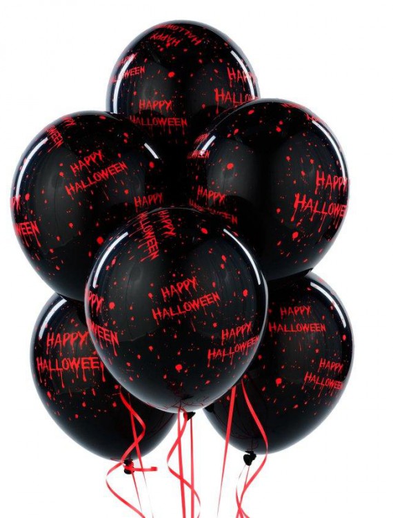 Gruesome Halloween 11 Black Latex Balloons (6 count)