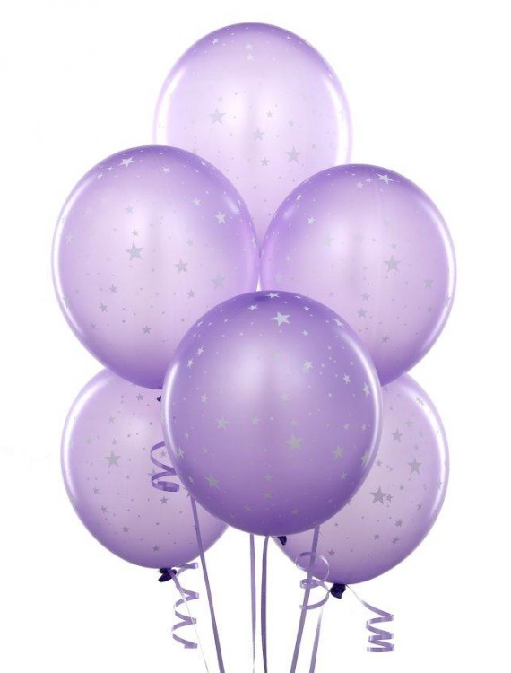 Lavender with Stars 11 Matte Balloons (6 count)