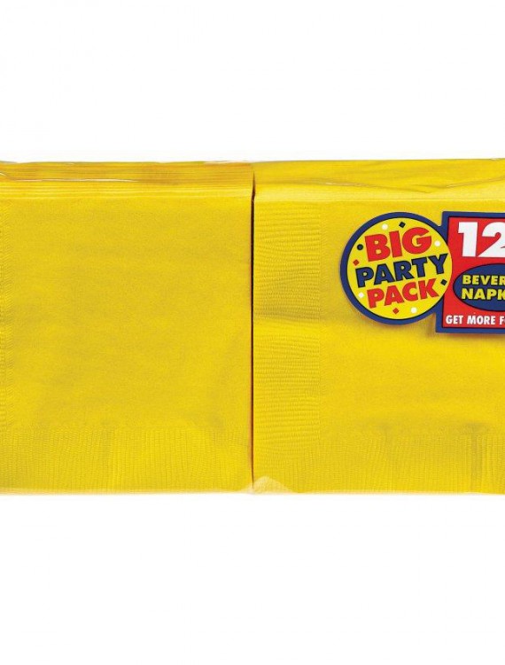 Yellow Sunshine Big Party Pack - Beverage Napkins (125) count)