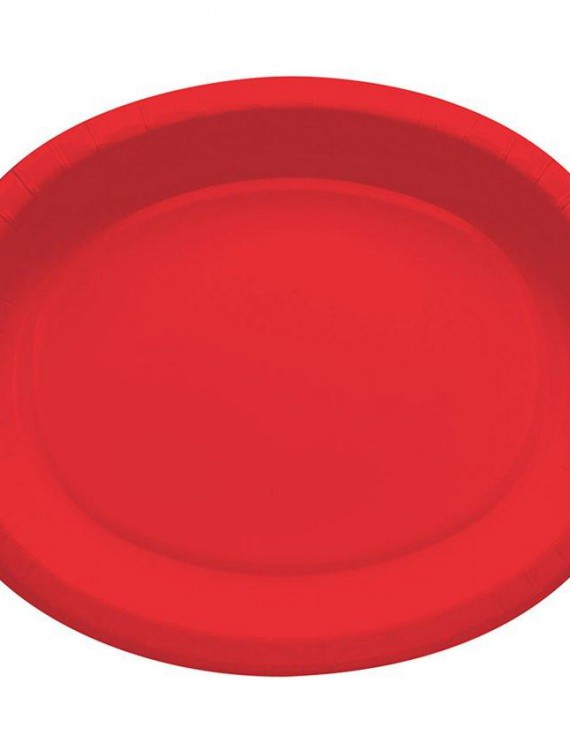Classic Red Oval Banquet Plates