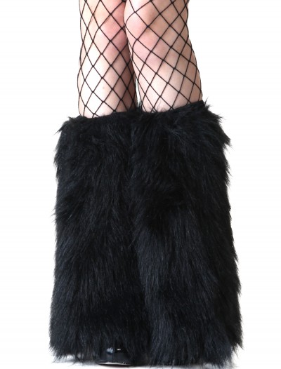 Adult Black Furry Boot Covers