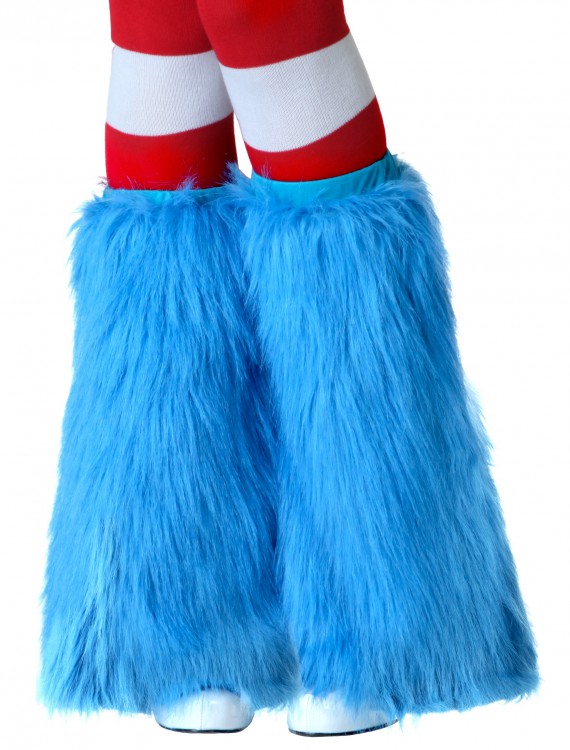 Adult Light Blue Furry Boot Covers