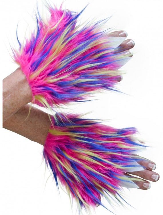 Adult Multicolor Furry Hand Covers
