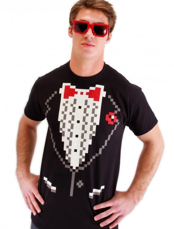 Adult Pixel 8 Tuxedo Shirt