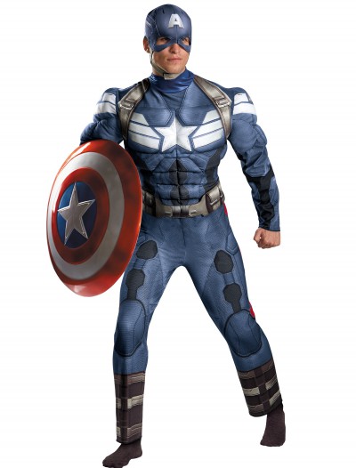 Plus Size Captain America Movie 2 Classic Muscle Costume