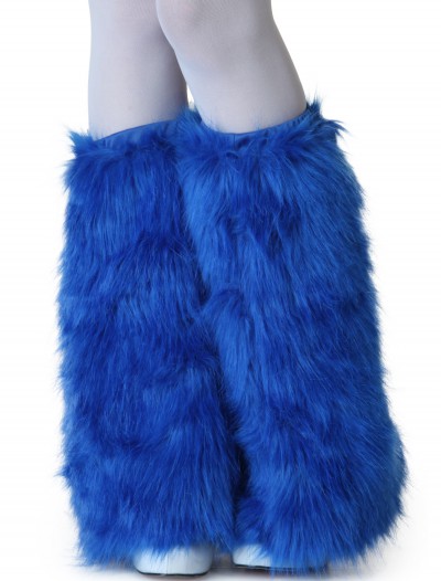 Adult Royal Blue Furry Boot Covers