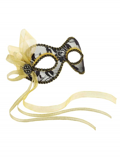 Black and Gold Lace Mardi Gras Mask