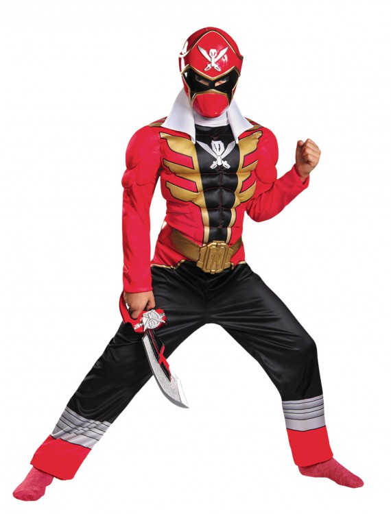 Boys Super Megaforce Red Ranger Muscle Costume