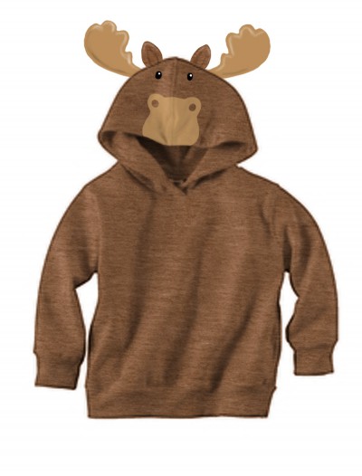 Brown Moose Face Hoodie