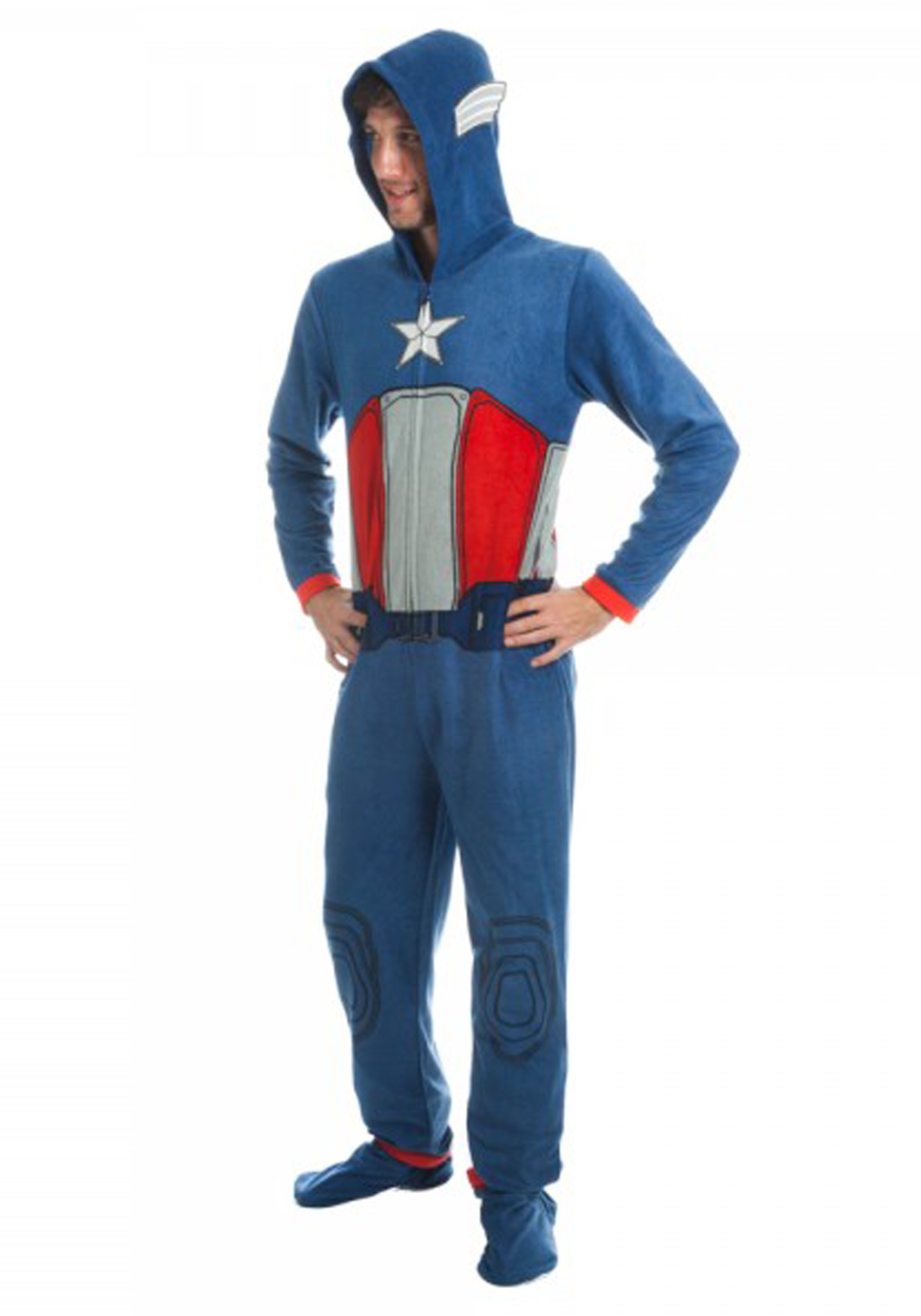 Captain America Mens Blue Union Suit
