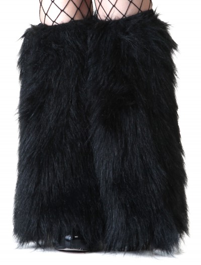 Child Black Furry Boot Covers
