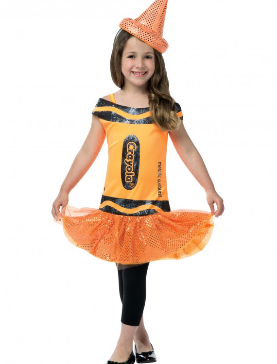 Child Crayola Glitz Orange Dress