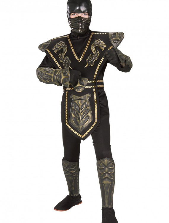 Child Gold Dragon Warrior Ninja Costume