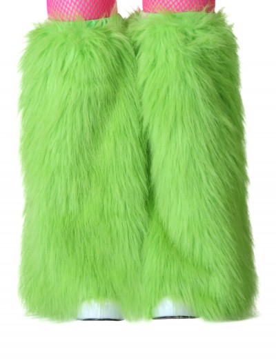 Child Green Furry Boot Covers