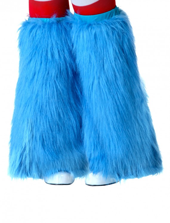 Child Light Blue Furry Boot Covers
