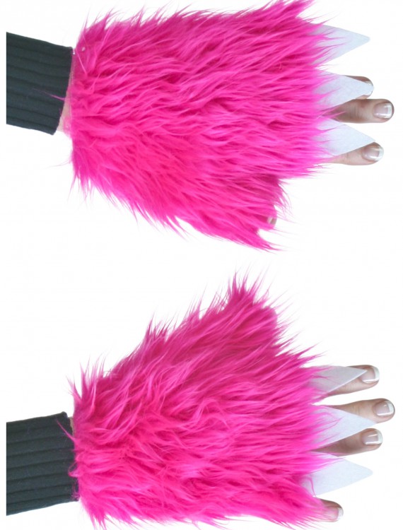 Child Pink Furry Hand Covers