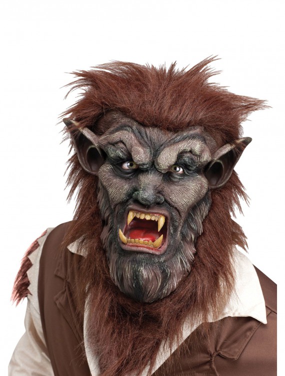 Deluxe Brown Wolf Man Mask