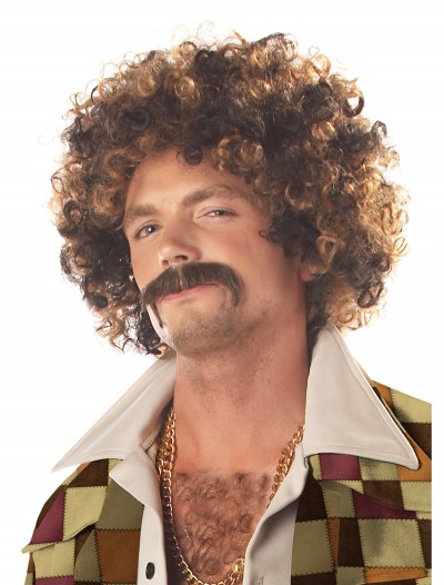 Disco Dirt Bag Wig and Mustache