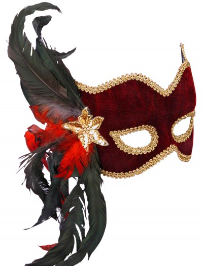 Female Masquerade Maroon Mask