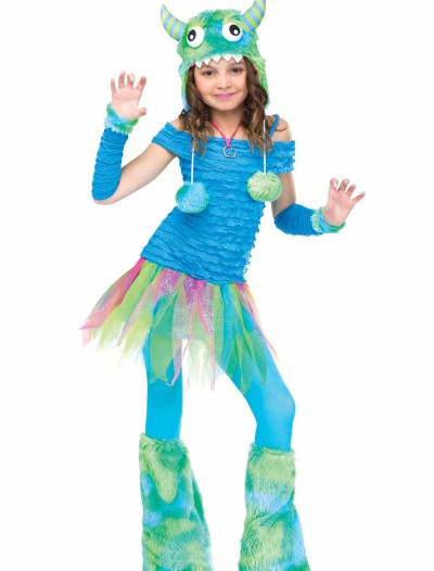 Girls Blue Beastie Monster Costume