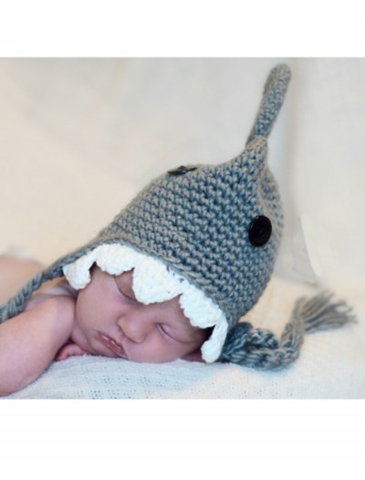 Infant Gray Shark Hat w/ Teeth