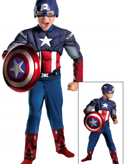 Kids Avengers Captain America Muscle Costume