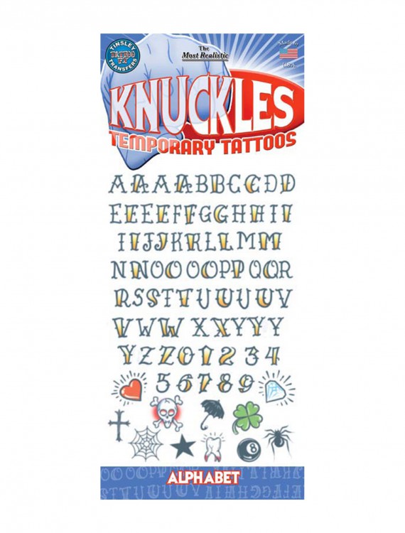 Knuckle Alphabet Temporary Tattoos