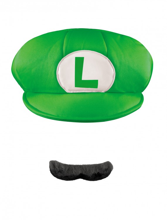 Luigi Adult Hat and Mustache