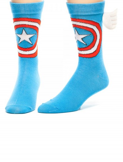 Marvel Captain America w/ Wings Crew Socks