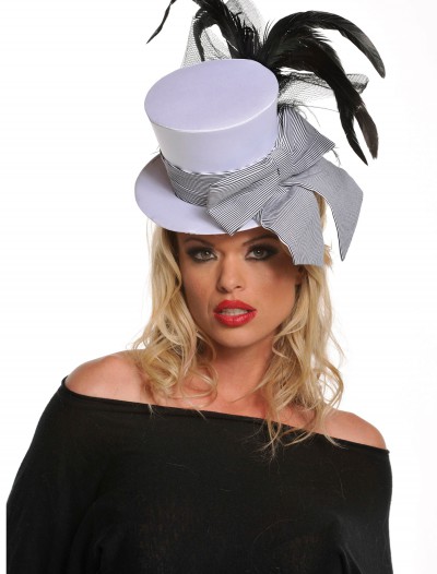 Mini White Burlesque Hat