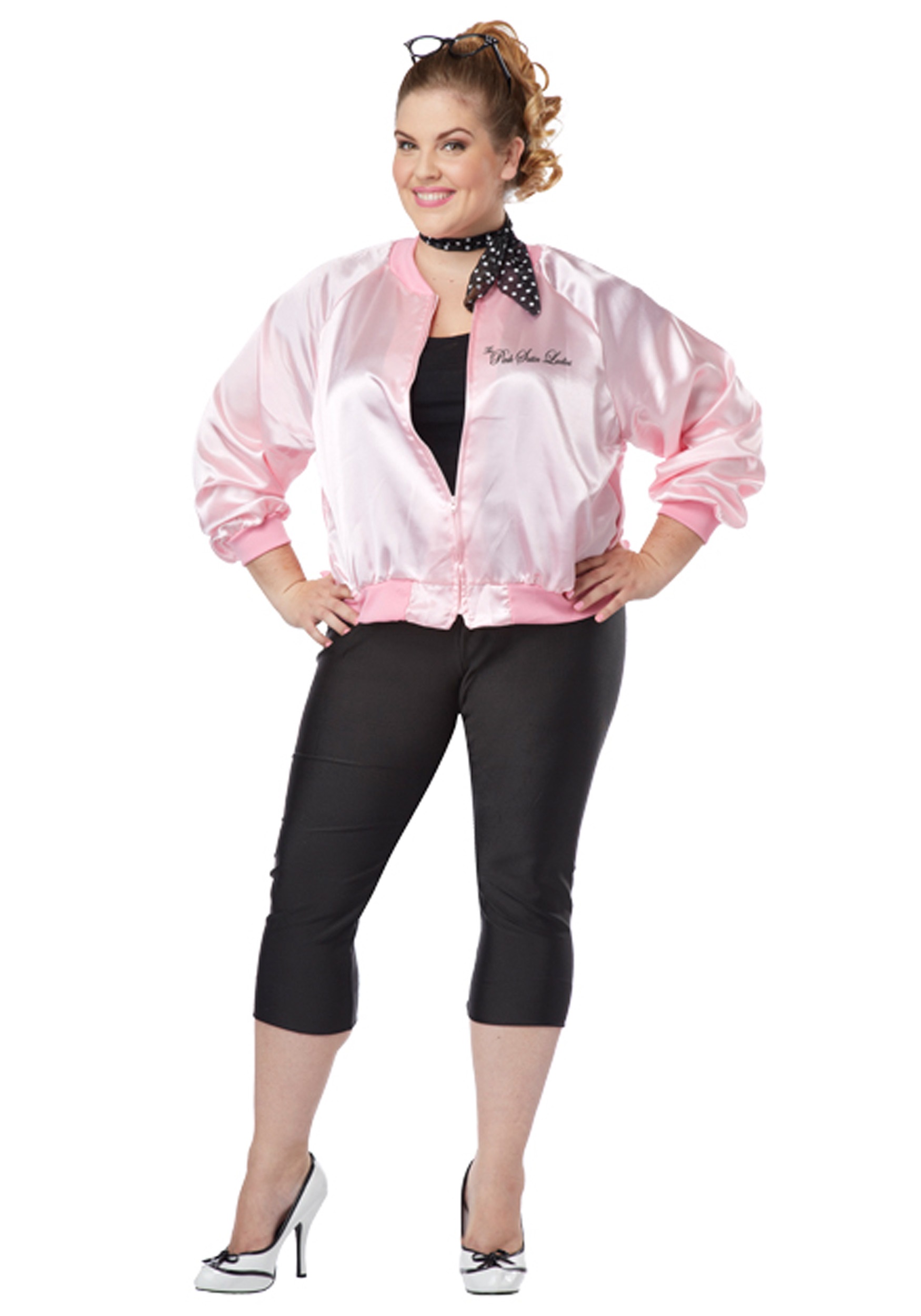 Plus Size Pink Satin Ladies Jacket