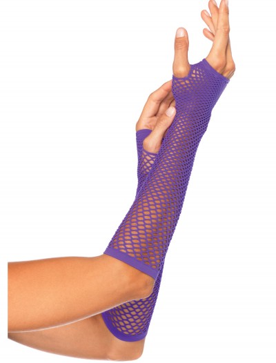Purple Fishnet Gloves