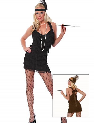 Sexy Black Lindy Lace Flapper Costume