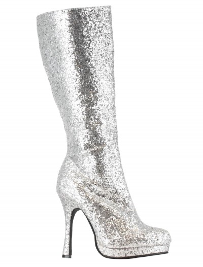 Silver Glitter Boots