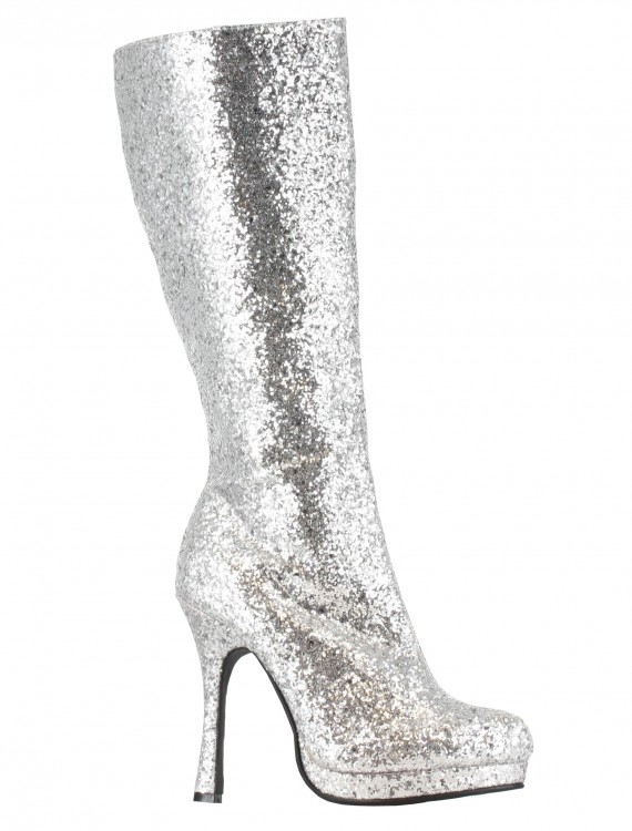 Silver Glitter Boots