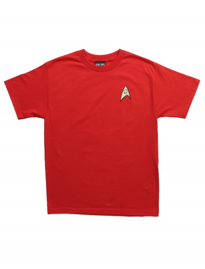 Star Trek Engineering Uniform On Red TShirt