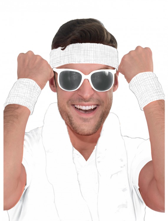 White Headband and Wristband Kit