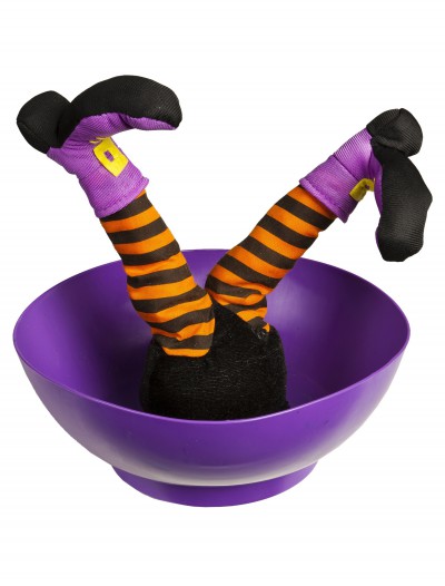 Witch Candy Bowl w/ Sound and Kicking Legs