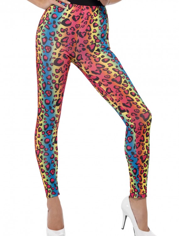 Womens Neon Leopard Print Leggings