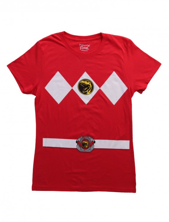 Womens Red Power Ranger Costume T-Shirt