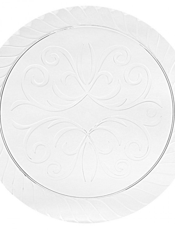 Clear Plastic Fluted Dinner Plates (10 count)