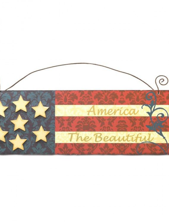 American Flag Wooden Decoration